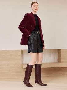 MOTF PREMIUM BOTAS DE TACÓN ALTO CON PUNTERA PUNTIAGUDA Y CREMALLERA HASTA LA RODILLA - Burdeos - Ver 10