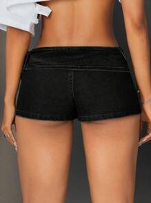 Jeanoix Women's Sexy Low Waist Mini Denim Shorts, Summer