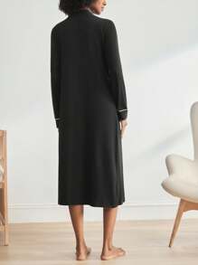 SHEIN BloomMama Vestido de salón de maternidad con ribete de contraste para la madre