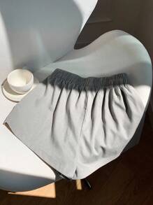 Comfortcana Graue lässige Damen Shorts mit Fahrerad-Muster, locker geschnitten, für den Sommer