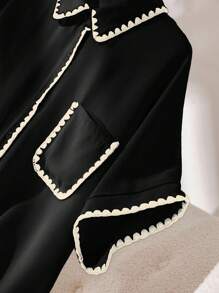 CosyJoli 大码休闲撞色蝙蝠袖衬衫