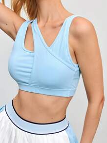 Cheerettes Damen einfacher asymmetrischer Ausschnitt Lässig Fitness Sport-BH