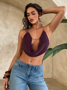 Aloruh 女士新款波西米亚复古夏季钩针编织吊带背心，杏色优雅性感浪漫串珠链条装饰女士外出上衣，Y2K风格，Y2K服装，Y2K上衣，夏季上衣，吊带背心，露脐上衣，女士外出上衣，露脐上衣，外出上衣，女士上衣