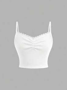 SHEIN Girlism Tween Girl Co-Ord Set: Comfortable Minimalist Camisole & Skirt, 2 Pieces - Blue and White - View 9