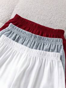 SHEIN 6pcs/Set Kids Boys & Girls Cute Casual Fashion Personalized Teddy Bear Print T-Shirt & Loose Shorts Sets, Multi-Piece Suit, Suitable For Everyday Wear, Sports, Outings, School, Gatherings, Festivals, Performances, Photos, Spring/Summer - Burgundy - View 6