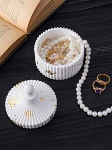 1 件条纹储物罐硅胶模具、蜡烛杯、蜡罐碗模具、环氧树脂水泥混凝土蜡烛花盆、家居装饰