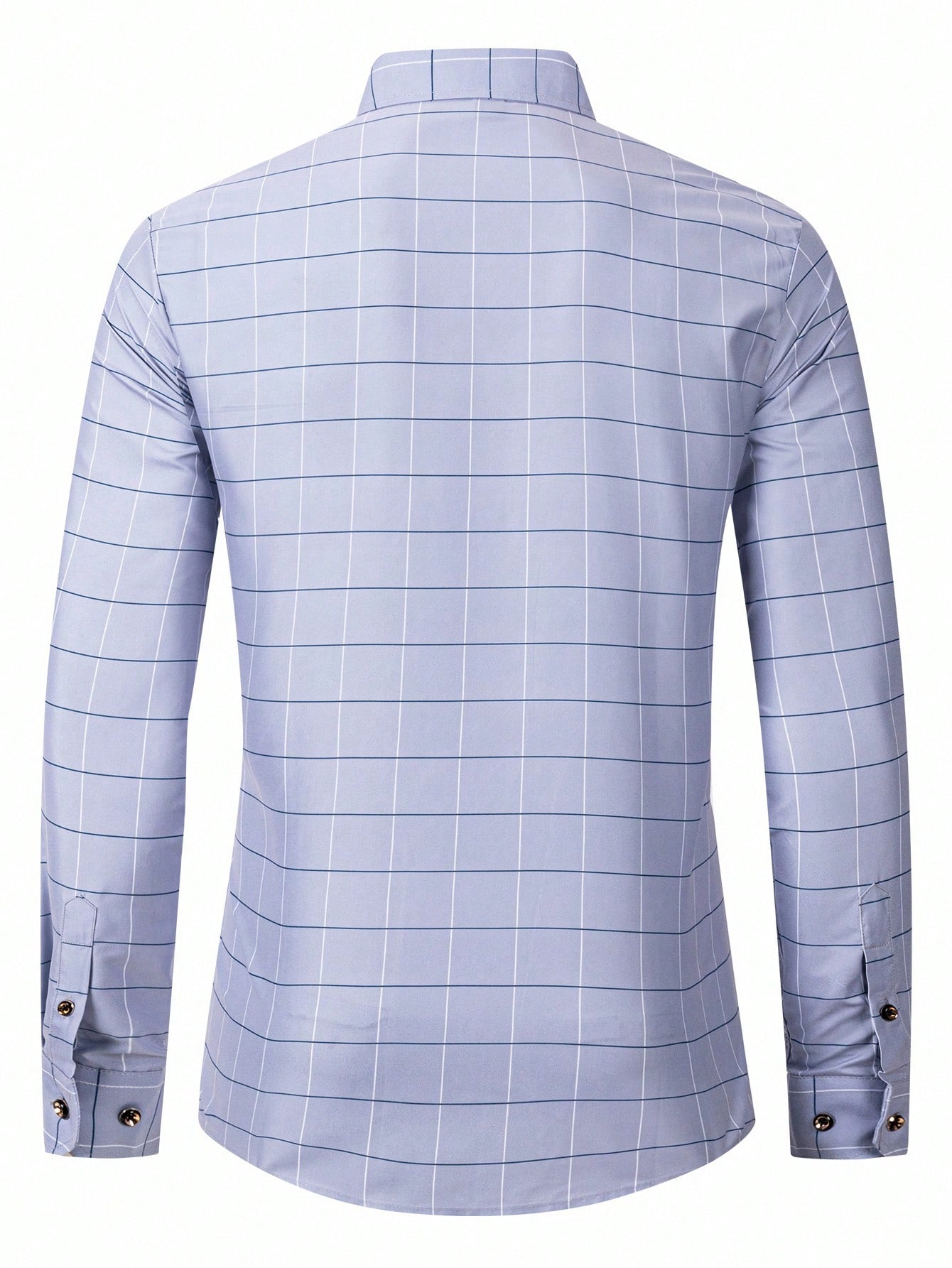 Manfinity Mode قميص رسمي كاجوال أزرق مربعات للرجال