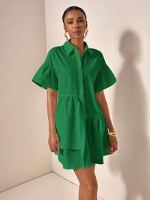 Zivah Women's Vacation/Spring Outfits/Beach Outfits/Beach/Boho/Boho Women's Clothing/Festival Outfits/Rave/Easter Outfit/Old Money Style/Country Concert Outfit/Going Out Outfits/Fairycore/Festival Outfits/Airport Outfit/Western Outfits/Tropical Vacation Clothes/European Summer/Tropical/Concert/Graduation Outfit/Airport Outfit/Boho Chic/Vacation Outfits, Ruffle Hem Dress Green Dress Summer Dress Green Summer Dress Solid Green Dress Tiered Dress