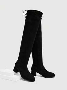 CUCCOO SZL 女士时尚黑色性感高跟过膝靴 - 黑色 - 查看 2