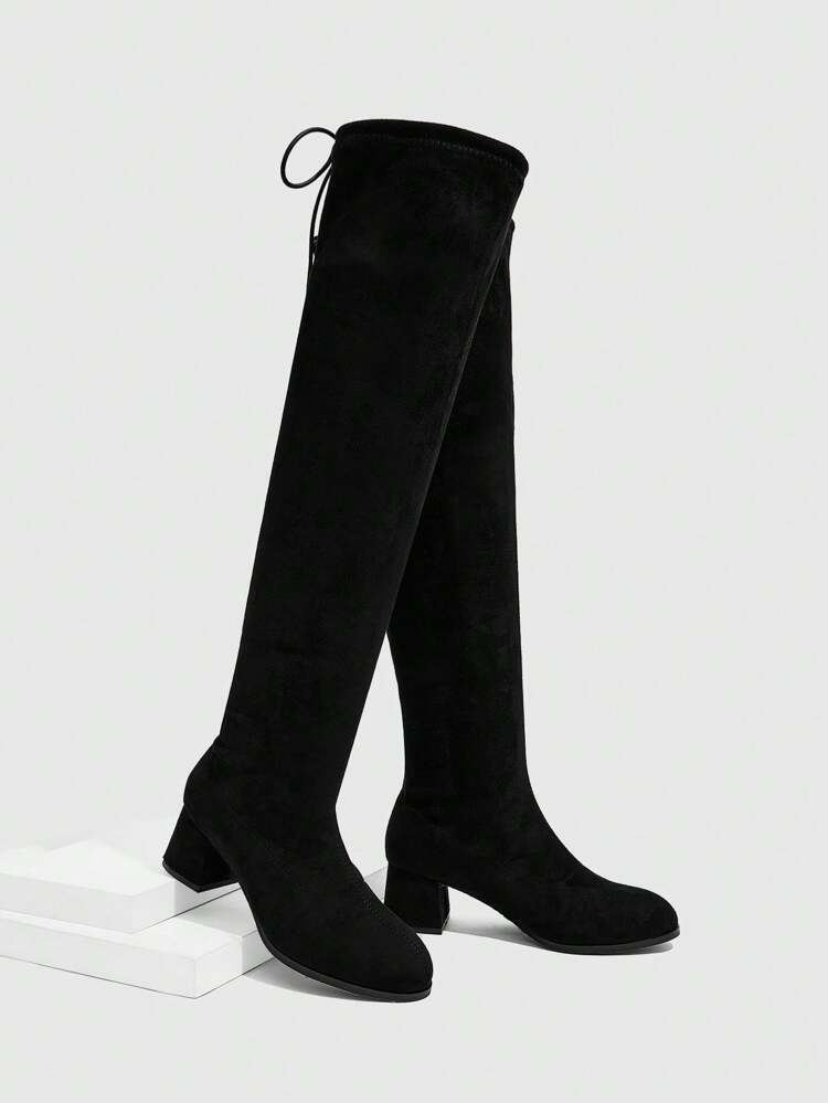 CUCCOO SZL Women's Fashionable Black Sexy High Heel Over-The-Knee Boots