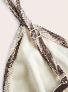 SHEIN ICON 女士时尚休闲斑马纹性感修身吊带背心秋季女装 - 橘色 - 查看 6