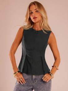 SHEIN Forever 21 Frühlings- und Sommer-Frauen Romantisch/Abschlussball/Formell/Geburtstag/90er/Business Lässig/Elegant/Western Wear/Ausgehen/Mode/Lässig/Y2k/Club/Büro/Cocktail/Vintage/Bodycon/Rave Festival/Witzig/Elegant/Old Money/Streetwear/Urlaub/Country Konzert/Arbeit/Bescheiden/Frühlingsferien/Junggesellinnenabschied/Konzert/Baddie/Basic/Abschluss/A-Linie/Schwarzes Trägershirt' - Grau - Übersicht 8