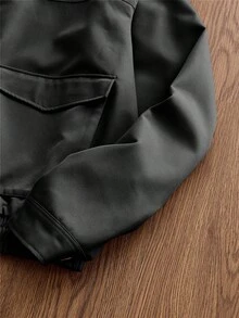 EASEVO Plus Size Men Colorblock Collar Jacket, Casual Wear For Spring And Autumn, For Fall Winter