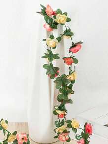 SHEIN 1 Stück künstliche Blumengirlande, gelbe Kunststoff Fake Blumen Girlande, für Heimdekoration, Valentinstag, Geschenke Geburtstag Abschluss