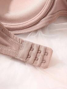 SHEIN Women Minimalist Solid Color Underwire Bra - Dusty Pink - View 4
