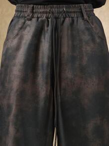 SUMWON 宽松套穿牛仔短裤 工装阔腿裤 扎染及膝 复古节日街头服饰 春秋冬夏休闲装 - 彩色 - 查看 6