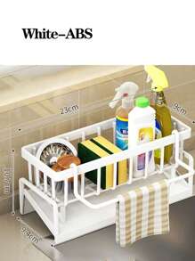 Multi-Functional Sink Drain Rack Dishwashing Liquid Sponge Rag Rack Kitchen Utensils Drain Wire Ball Sink Dishwashing Cloth Storage Rack Upgraded Carbon Steel The Kitchen Shelf Sink Wipes And A Rag Of The Carbon Steel Faucet, Wash The Bowl Clean Steel Wire Ball Storage Shelf Artifact Back To School - Multicolor - View 13