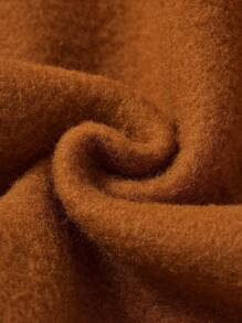 LOONEY TUNES X SHEIN Young Boy Cartoon Dog 3D Ear Applique Loose Fit Drop Shoulder Fleece Hoodie, Autumn/Winter Fall - Coffee Brown - View 5