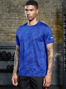 Manfinity Sport Corelite Men's Camouflage Pattern Round Neck Short Sleeve Sports T-Shirt