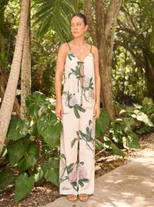 Sunsella Blouse style kimono à imprimé, col en V avec liens. Débardeur d'été pour femmes, vacances et jours de plage