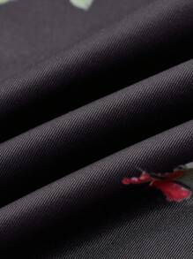 Swim Oasis 加大码女式花卉印花细肩带连体泳衣（含罩衫裙套装），适合度假 - 黑色 - 查看 8