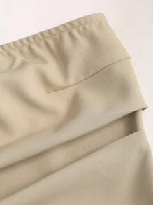 Sweetra 法式迷你套装，性感紧身胸衣连衣裙女士套装 - 卡其色 - 查看 6