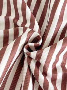 SHEIN Vintaside Kids Baby Boy Summer Round-Neck Short-Sleeved T-Shirt & Overalls - Multicolor - View 6