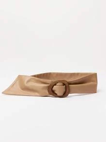 MUSERA PU Leather Wrap Belt With Wooden Detail Festival Sexy Fun