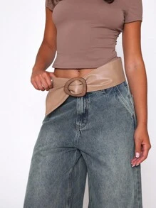 MUSERA PU Leather Wrap Belt With Wooden Detail Festival Sexy Fun
