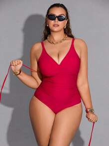 Shapewave 大码女式性感连体塑身泳衣