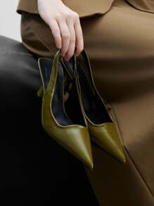 CUCCOO BIZCHIC Scarpe con tacco alto a punta retrò stile cinese, tacco basso chunky, eleganti e semplici, adatte per l'ufficio, appuntamenti e occasioni formali