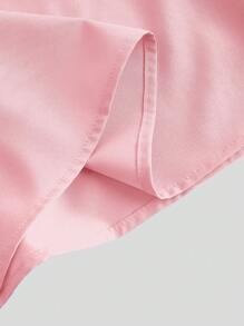 SHEIN MOD 大码女式长款甜心领云袖下摆连衣裙、舞会礼服 - 粉色 - 查看 4