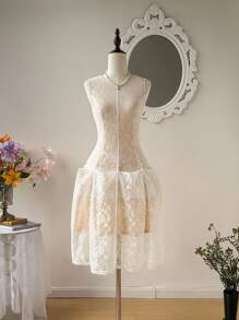 SHEIN MOD One Piece Multi-Wear White Lace Round Neck White Slim Long Dress,1 Dress 3 Ways,Country Concert Outfit,Elegant Dresses For Women,Birthday Outfits For Women,Western Wear Women,Vacation Dress,Vintage,Hawaii Outfits Women,Flowy Dress,Brunch Outfits For Women,Old Money Style Women,Fairycore