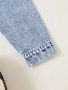 Sparklyn 超大号水洗牛仔夹克，适合青春期女孩穿着，舒适休闲宽松，破洞街头风，适合度假和日常穿着，轻薄外套，适合春秋季节穿着