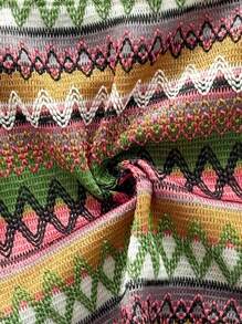 Soleia Spring Summer Casual Holiday Western Beach Wedding Guest Outfit Graduation Brunch Attire St Patrick's Day Spring Break Easter Music Festival Bohemian Tropical Elegant Floral Embellished Halter Neck Tank Top And Colorful Striped Shorts 2Pcs Set Summer Two Piece Set Summer Outfit Set For Women Summer Skirt And Top Set Beach Skirt Set Crochet Two Piece Set - Multicolor - View 9