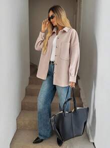 Easowa Abrigo con bolsillo y hombros caídos para otoño/invierno