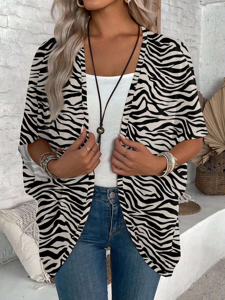 EMERY ROSE Women's Casual Minimalist Pattern Lightweight Jacket, Suitable For Spring/Summer Autumn - Multicolor - View 1