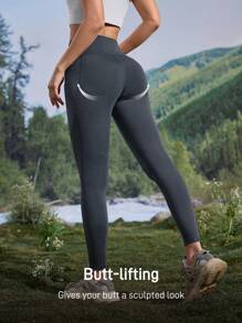 In My Nature Hochelastische, hautfreundliche Outdoorleggings mit Tasche für Frauen, geeignet für Wandern, Camping, Yoga & Pilates, Frühling/Sommer - Grau - Übersicht 4