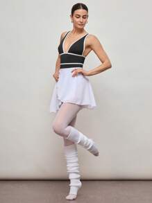 Activina 女士撞色绑带深V领露背连体裤