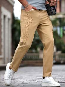 Manfinity Homme Men's Printed Casual Denim Jeans - Ginger - View 1