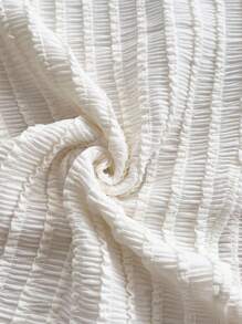 Soleia 女士节日镂空针织纹理露肩褶饰露背高开衩连衣裙，适合约会、下午茶、海滩、邮轮度假、城市度假、婚礼季、音乐节、波西米亚风度假 - 白色 - 查看 7