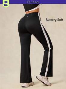 OutZeal 黄油般柔软吸汗开衩喇叭裤日常休闲裤 - 黑色 - 查看 1