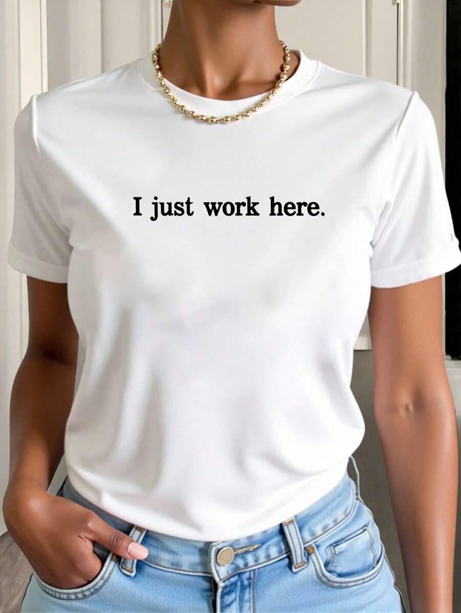 INAWLY Women Plus Size Basic Crew Neck T-Shirt, Fashionable & Suitable For Summer