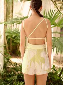 Sunsella Gonna pantalone con stampa in vita alta, pantaloncini estivi da donna per vacanze, spiaggia, uscite e resort