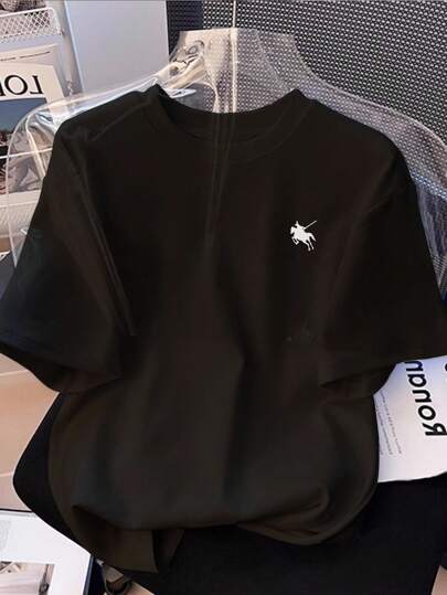 INAWLY เสื้อยืดแขนสั้นลาย ม้ากระโดด สำหรับผู้หญิงแบบเบา ๆ