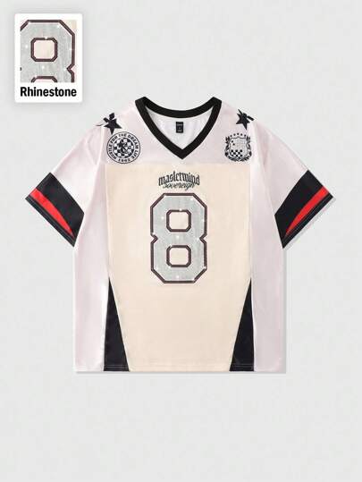 Prep Men's Sparkling Diamond Pattern Mesh Patchwork Long Sleeve Sports T-Shirt