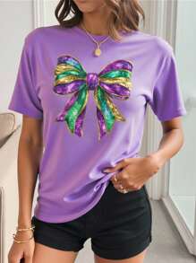 INAWLY 女士狂欢节蝴蝶结 T 恤、狂欢节 T 恤、狂欢节衬衫、忏悔星期二 T 恤、忏悔星期二 T 恤、狂欢节派对、狂欢节嘉年华