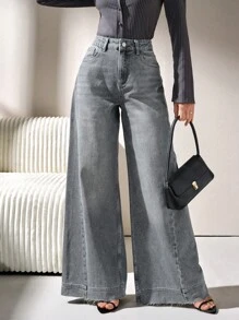CLARA VERO PANTALÓN ANCHO DE TIRO ALTO ESTILO CASUAL JAN