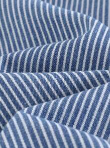 Cozy Pixies 小男孩条纹休闲抽绳腰裤，百搭又舒适 - 藍色 - 查看 6