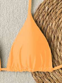 Swim Vcay Springbreak Sexy Vacation Floral Print Women Summer Bikini Top - Orange - View 4